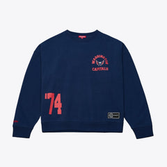 Washington Capitals Mitchell & Ness Women's Crewneck Sweatshirt - Navy - NHL