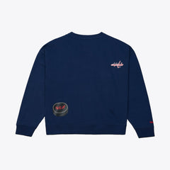 Washington Capitals Mitchell & Ness Women's Crewneck Sweatshirt - Navy - NHL