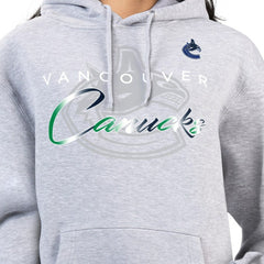 Vancouver Canucks G-III 4Her by Carl Banks Women's Shadow Logo Fleece Hoodie - Gray - NHL
