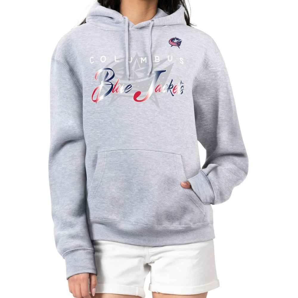 Columbus Blue Jackets G-III 4Her by Carl Banks Women's Shadow Logo Fleece Hoodie - Gray - NHL