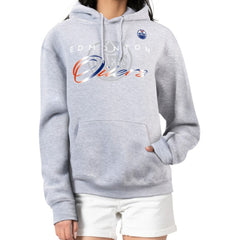 Edmonton Oilers G-III 4Her by Carl Banks Women's Shadow Logo Fleece Hoodie - Gray - NHL