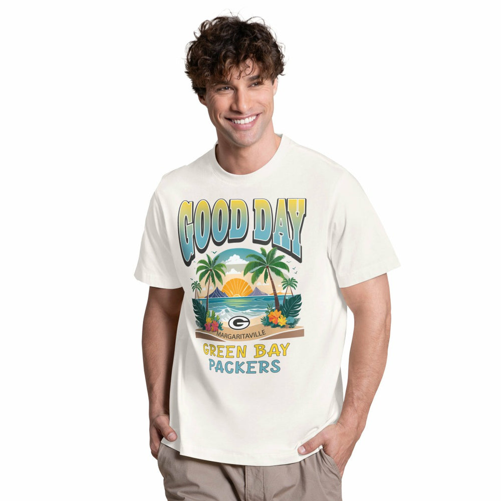 Green Bay Packers Margaritaville Good Day T-Shirt Cream | NFL