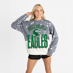 Philadelphia Eagles Gameday Couture Women's Arch Rivals Faded Wash Sweatshirt Gray | NFL