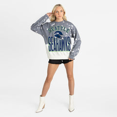 Seattle Seahawks Gameday Couture Women's Arch Rivals Faded Wash Sweatshirt Gray | NFL