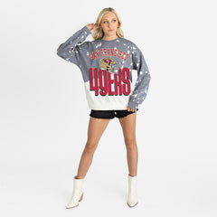 San Francisco 49ers Gameday Couture Women's Arch Rivals Faded Wash Sweatshirt Gray | NFL