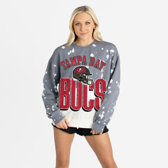Tampa Bay Buccaneers Gameday Couture Women's Arch Rivals Faded Wash Sweatshirt Gray | NFL