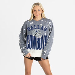 Dallas Cowboys Gameday Couture Women's Arch Rivals Faded Wash Sweatshirt Gray | NFL