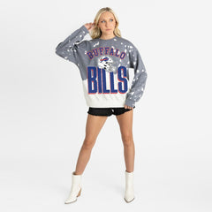 Buffalo Bills Gameday Couture Women's Arch Rivals Faded Wash Sweatshirt Gray | NFL