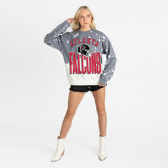Atlanta Falcons Gameday Couture Women's Arch Rivals Faded Wash Sweatshirt Gray | NFL