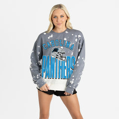 Carolina Panthers Gameday Couture Women's Arch Rivals Faded Wash Sweatshirt Gray | NFL