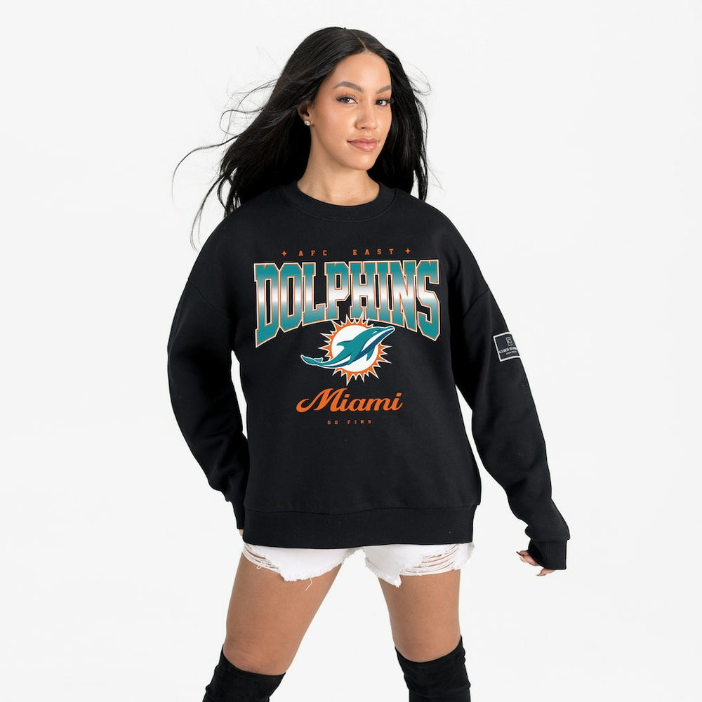 Miami Dolphins Gameday Couture Women's Powerhouse Play Premium Fleece Sweatshirt Black | NFL