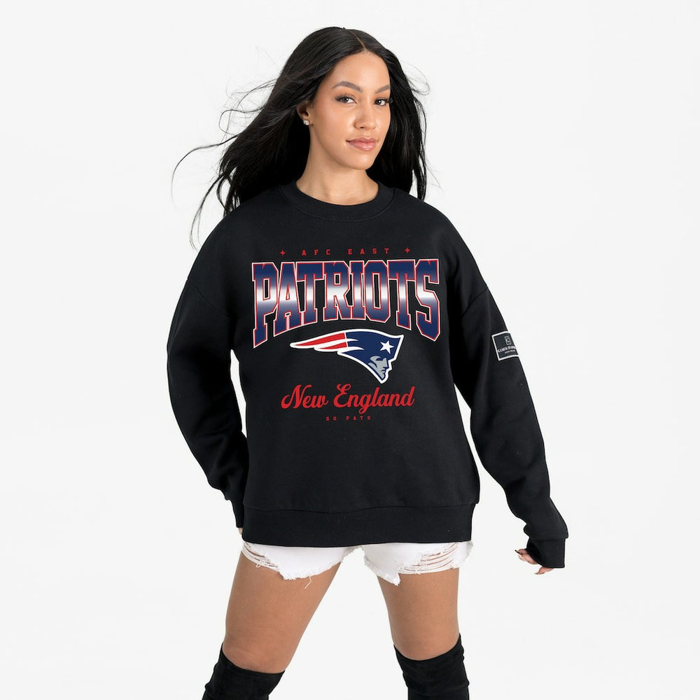 New England Patriots Gameday Couture Women's Powerhouse Play Premium Fleece Sweatshirt Black | NFL