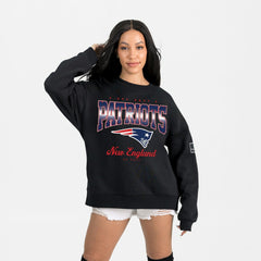 New England Patriots Gameday Couture Women's Powerhouse Play Premium Fleece Sweatshirt Black | NFL