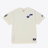 Utah Jazz Hardwood Classics Chainstitch Premium T-Shirt Cream - NBA