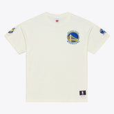 Golden State Warriors Hardwood Classics Chainstitch Premium T-Shirt Cream - NBA