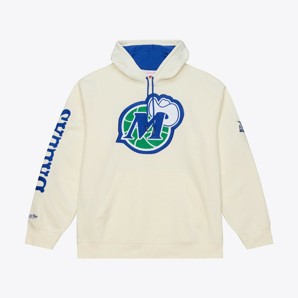 Dallas Mavericks Hardwood Classics Chainstitch Premium Fleece Hoodie Cream - NBA