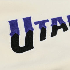 Utah Jazz Hardwood Classics Chainstitch Premium Fleece Hoodie Cream - NBA
