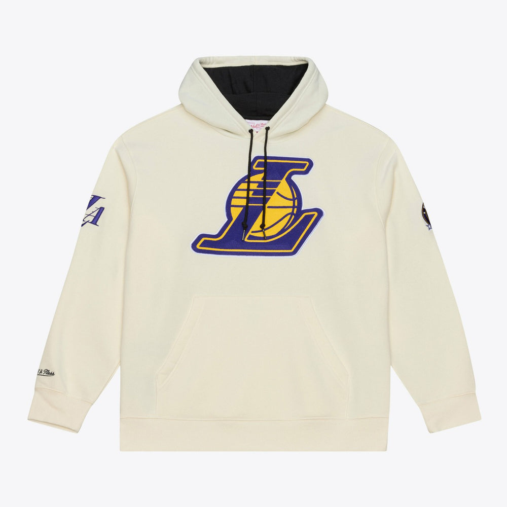 Los Angeles Lakers Hardwood Classics Chainstitch Premium Fleece Hoodie Cream - NBA