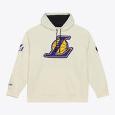 Los Angeles Lakers Hardwood Classics Chainstitch Premium Fleece Hoodie Cream - NBA