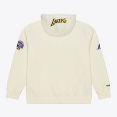 Los Angeles Lakers Hardwood Classics Chainstitch Premium Fleece Hoodie Cream - NBA