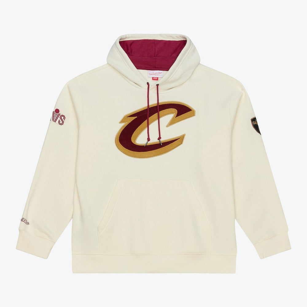 Cleveland Cavaliers Hardwood Classics Chainstitch Premium Fleece Hoodie Cream - NBA