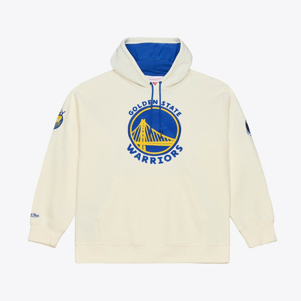 Golden State Warriors Hardwood Classics Chainstitch Premium Fleece Hoodie Cream - NBA