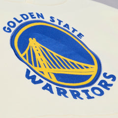Golden State Warriors Hardwood Classics Chainstitch Premium Fleece Hoodie Cream - NBA