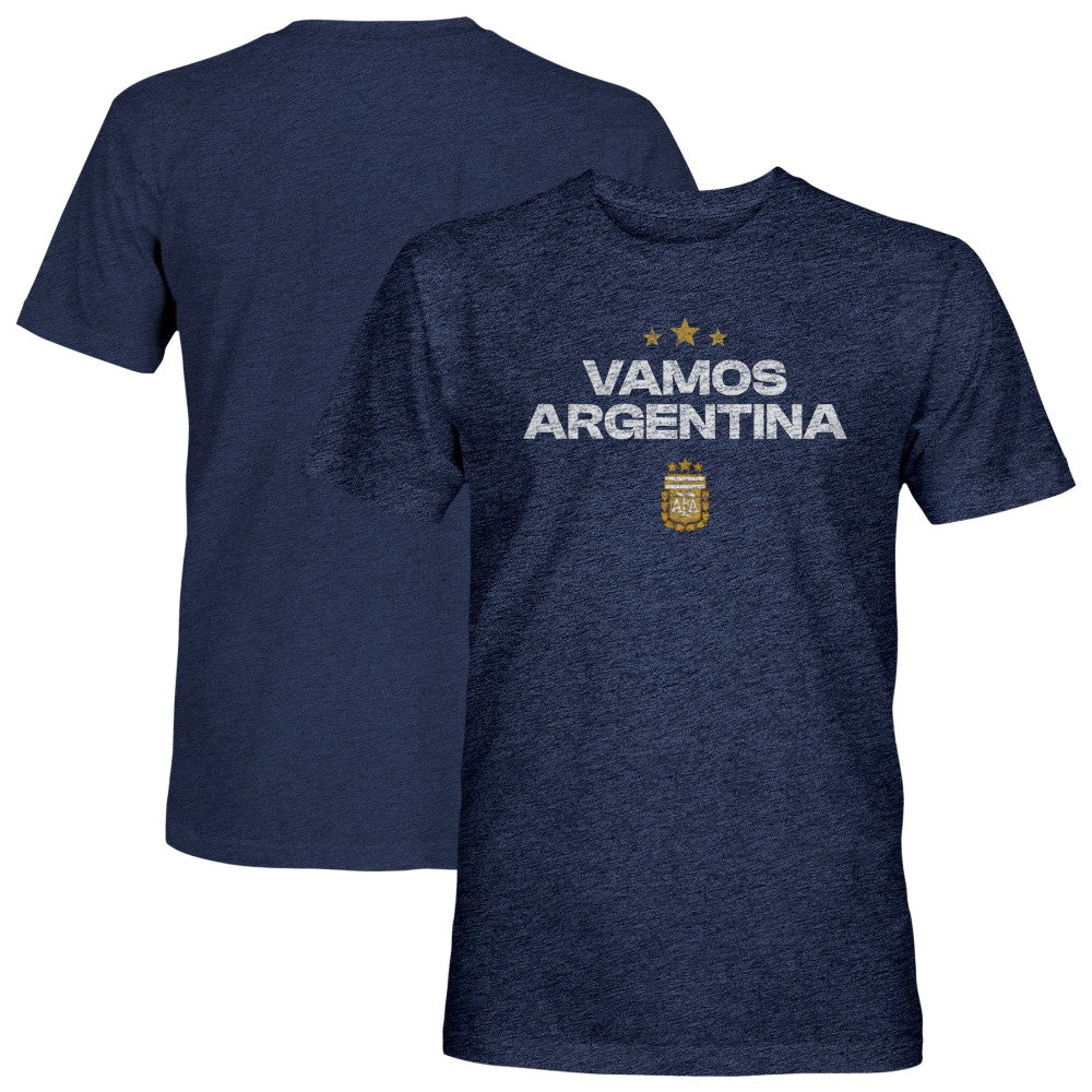 Argentina National Team 1863FC Athletic Wordmark Vintage Tri-Blend T-Shirt Navy - FIFA World CUP