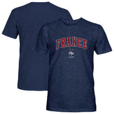 France National Team 1863FC Athletic Wordmark Vintage Tri-Blend T-Shirt Navy - FIFA World CUP