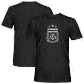Argentina National Team 1863FC Mono Badge Vintage Tri-Blend T-Shirt Black - FIFA World CUP