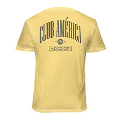Club America 1863FC Back Wordmark Soft Wash T-Shirt Yellow - FIFA World CUP