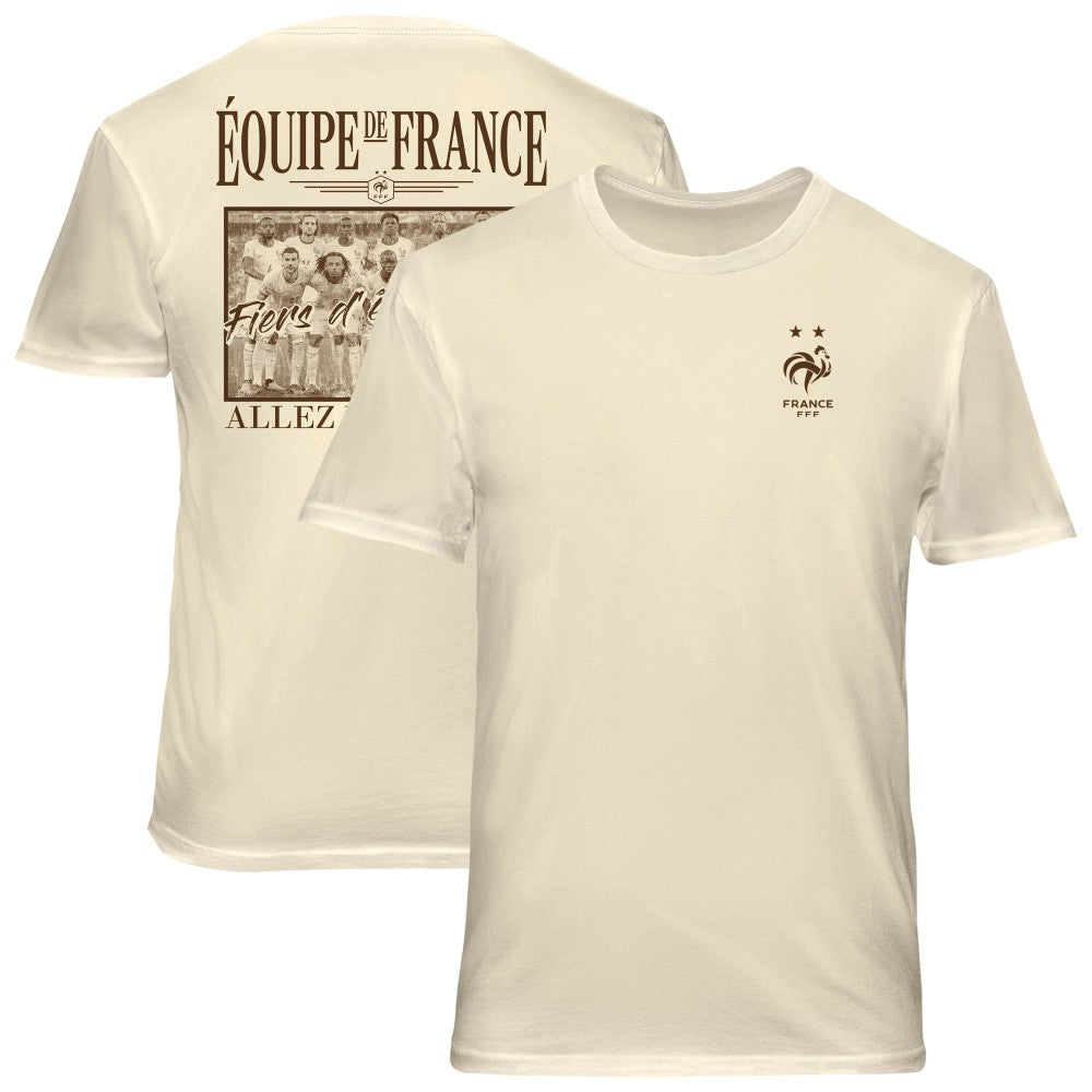 France National Team 1863FC Vintage Soft Wash T-Shirt Cream - FIFA World CUP
