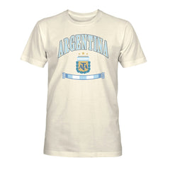 Argentina National Team 1863FC Retro Stripes T-Shirt Cream - FIFA World CUP