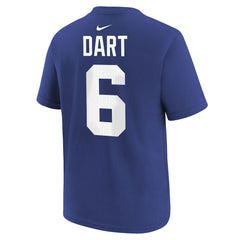 Jaxson Dart New York Giants Youth Name & Number T-Shirt Royal | Nike for Sale