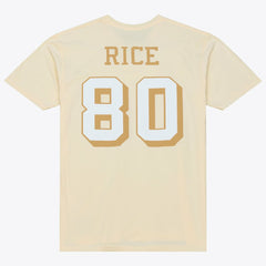 Jerry Rice San Francisco 49ers Sandman Name & Number T-Shirt Cream | Mitchell & Ness