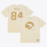 Randy Moss Minnesota Vikings Sandman Name & Number T-Shirt Cream | Mitchell & Ness