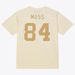 Randy Moss Minnesota Vikings Sandman Name & Number T-Shirt Cream | Mitchell & Ness