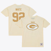 Reggie White Green Bay Packers Sandman Name & Number T-Shirt Cream | Mitchell & Ness