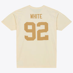 Reggie White Green Bay Packers Sandman Name & Number T-Shirt Cream | Mitchell & Ness