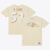 Ray Lewis Baltimore Ravens Sandman Name & Number T-Shirt Cream | Mitchell & Ness