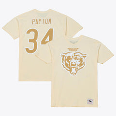 Walter Payton Chicago Bears Sandman Name & Number T-Shirt Cream | Mitchell & Ness