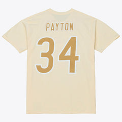 Walter Payton Chicago Bears Sandman Name & Number T-Shirt Cream | Mitchell & Ness