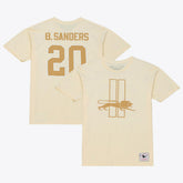 Barry Sanders Detroit Lions Sandman Name & Number T-Shirt Cream | Mitchell & Ness
