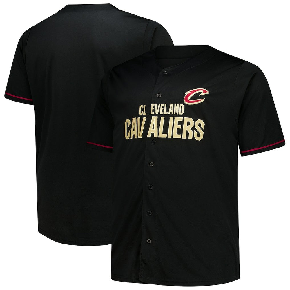 Cleveland Cavaliers Big & Tall Pop Full-Button Jersey Black - NBA