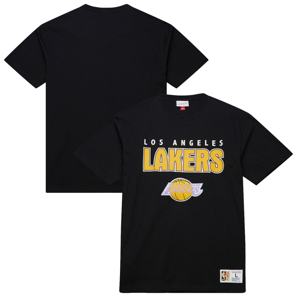 Los Angeles Lakers Hardwood Classics Throw It Back Premium T-Shirt Black - NBA