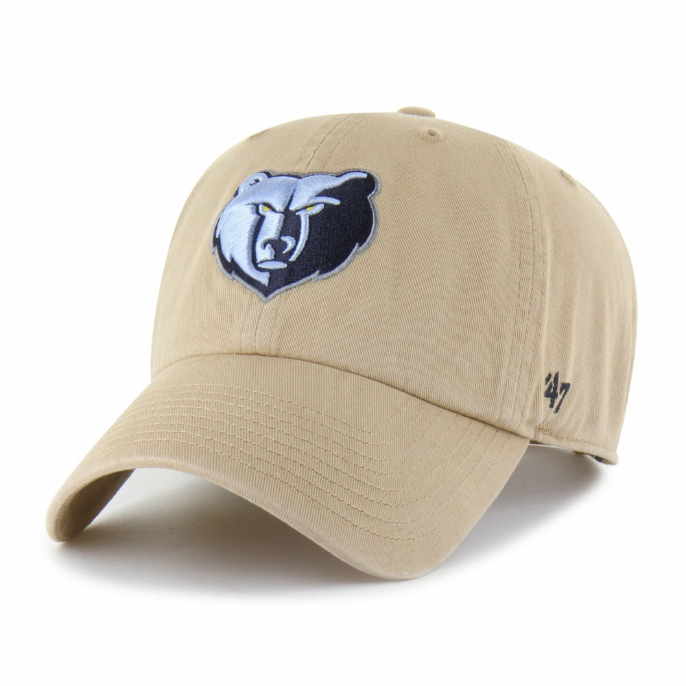 Memphis Grizzlies '47 Logo Clean Up Adjustable Hat Khaki - NBA
