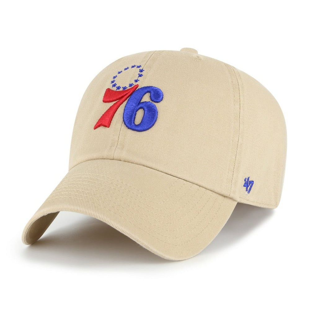 Philadelphia 76ers '47 Logo Clean Up Adjustable Hat Khaki - NBA