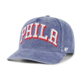 Philadelphia 76ers '47 Reclaim Snow Wash Corduroy Adjustable Hitch Hat Blue - NBA