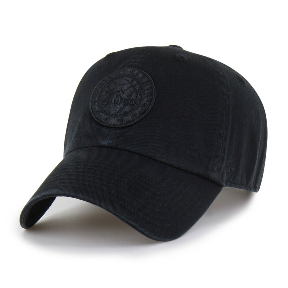 Philadelphia 76ers '47 Black on Black Clean Up Adjustable Hat - NBA