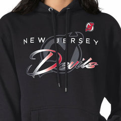New Jersey Devils G-III 4Her by Carl Banks Shadow Logo Fleece Pullover Hoodie - Black - NHL